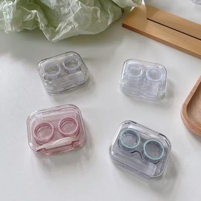 1pcs Contact Lens Cases Portable Plastic Storage Box With Tweezer Suction Stick Set Or Travel Holiday Contact Lenses Organizer