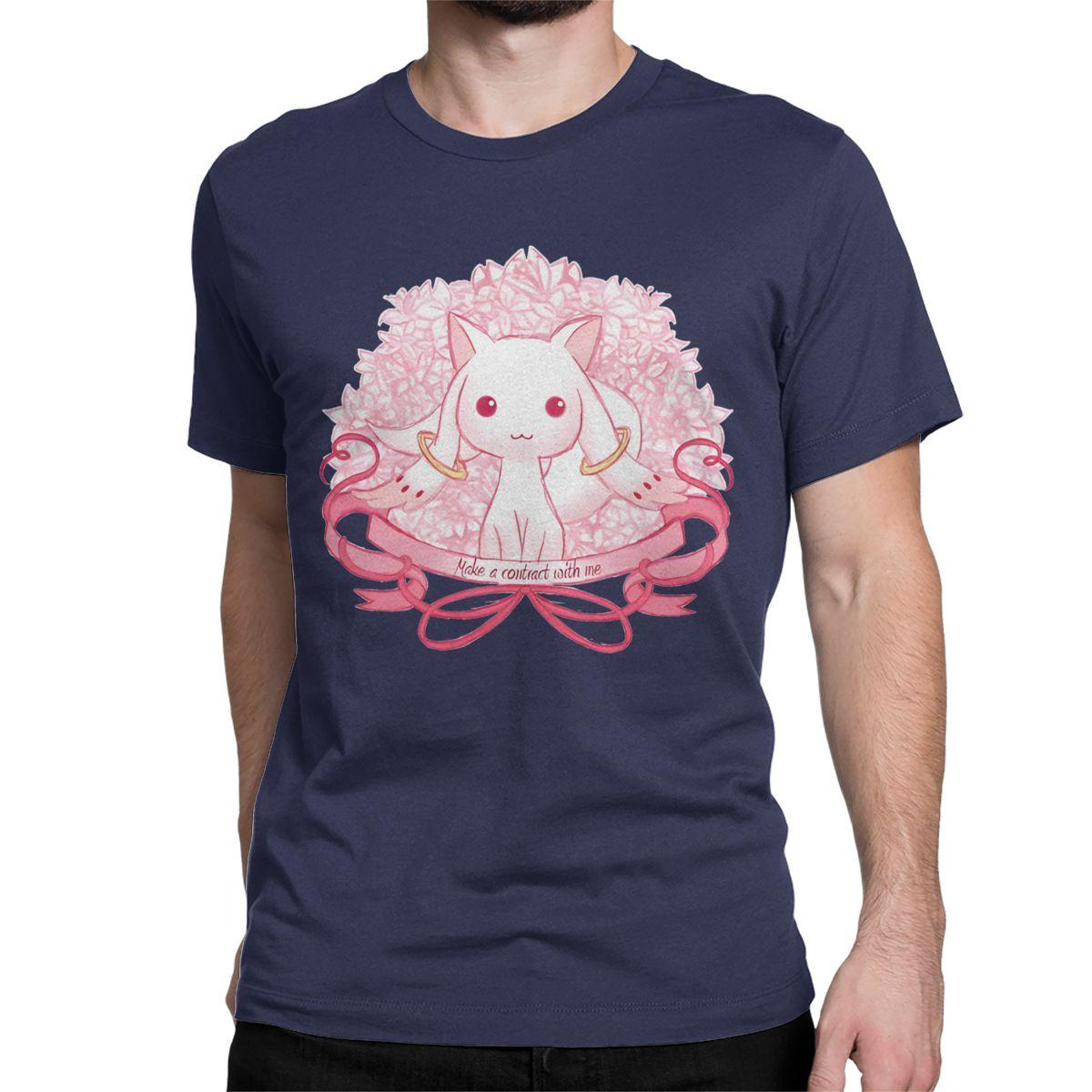 

Cute Kyubey Puella Magi Madoka Magica T Shirts Men Women Pure Cotton T-Shirts Anime Tee Shirt Short Sleeve Clothing Printed 4XL