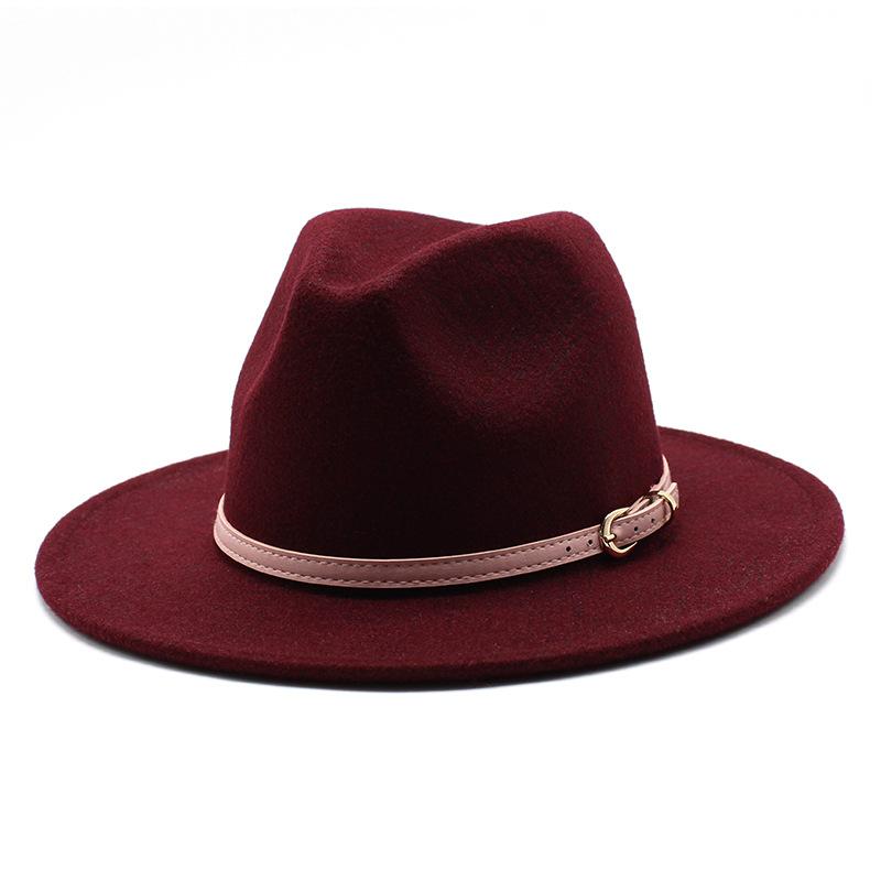 Ethnic Style Woolen Big-Brimmed Jazz Top Hat For Men And Women 9.5Cm Big-Edged Jazz Hat Church Hat