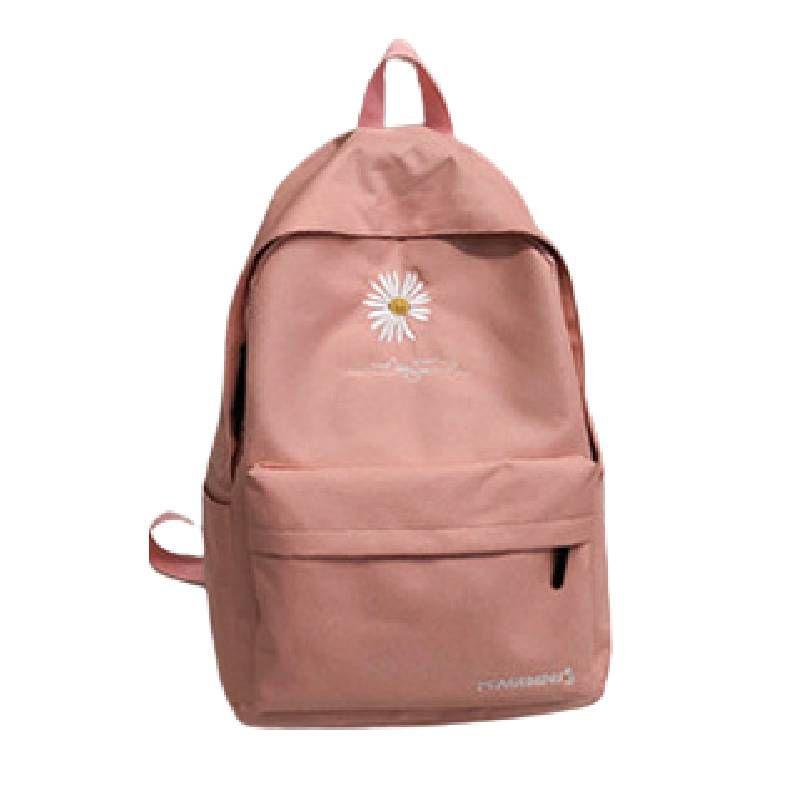 

Новый свежий рюкзак для девочек в студенческом стиле, нейлоновый с принтом маргариток, студенческий школьный рюкзак розовый