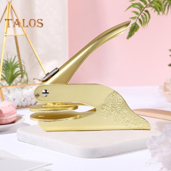 Buchpräger, handbetriebener Prägestempel, Edelstahl-Prägewerkzeug für Papier, Karton, Leder, Heimwerkerarbeiten