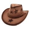 Sternverzierter Homburg Maillard Styling Hut Geschenke für Freund Hut Breiter Rand Unisex Tragbar für Treffen Foto Requisiten