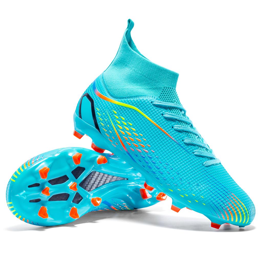 High-top Football Shoes Mens Soccer Cleats Outdoor Lightweight Training Boots Ground Athletic Football Boots for Men/Women