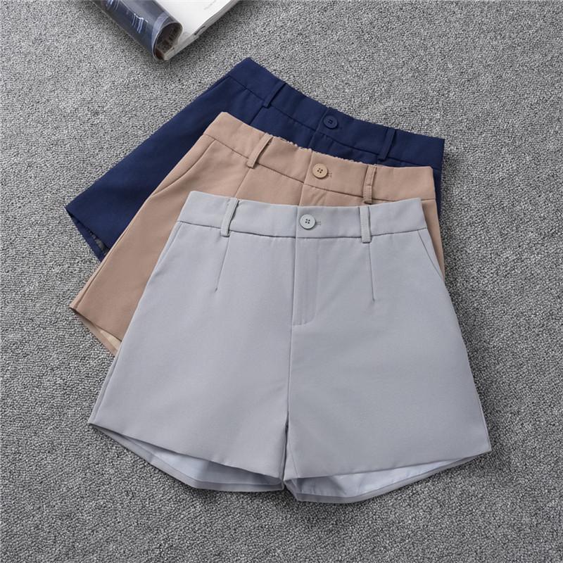 Women's High-Waisted Black A-Line Wide-Leg Slimming Shorts - Spring 2022 Korean Style