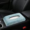 Car Tissue Box Diamond Bling Women's Interior Accessories Auto Napkin Holder Portable Space Saving Tissue Dispenser Interior
