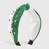 Kids Hair Hoop Red Glossy Beads Crystal Headband Red Green for Christmas Party