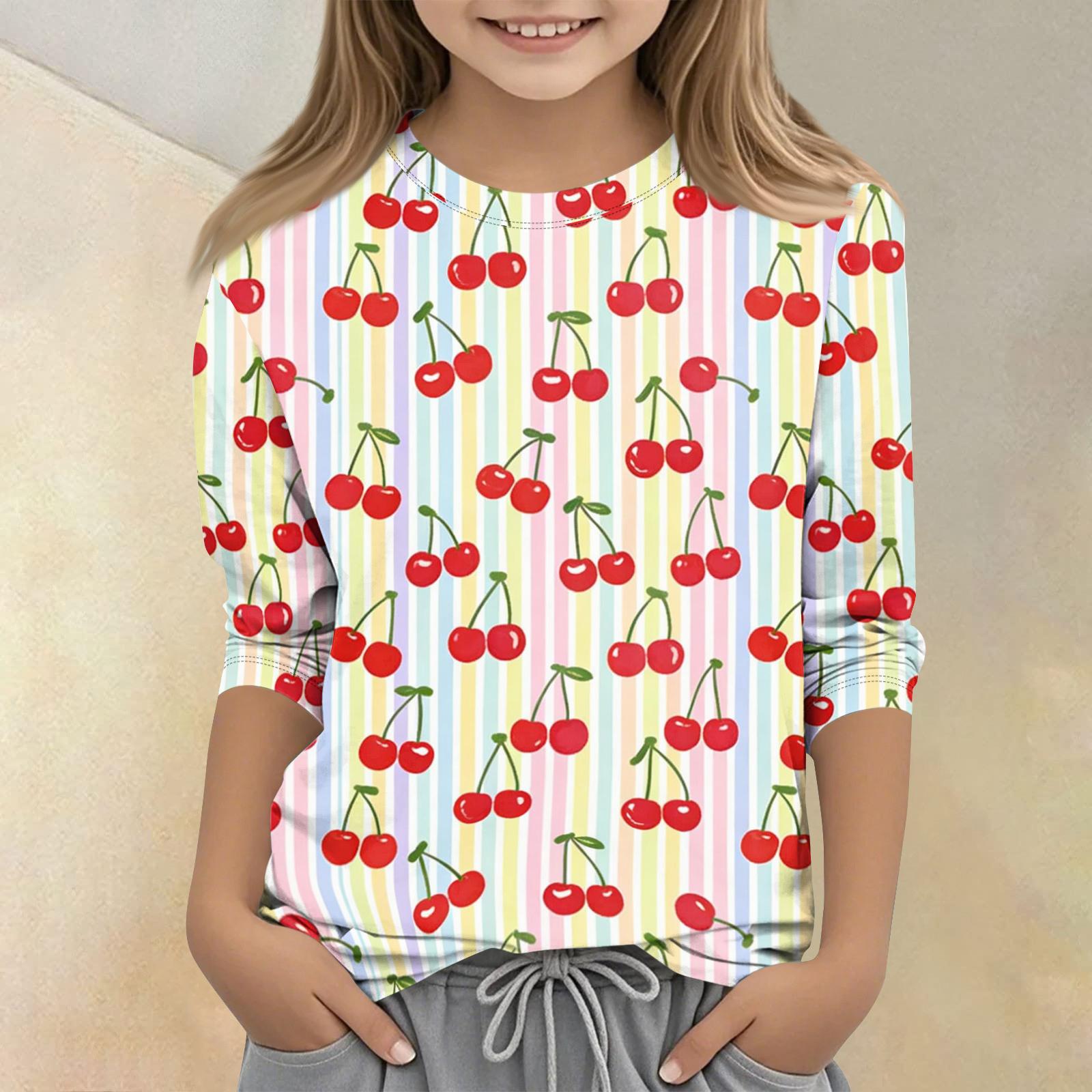 

Children s Printed Round Neck Seven Quarter Sleeve Casual T-shirt 160 жовтий