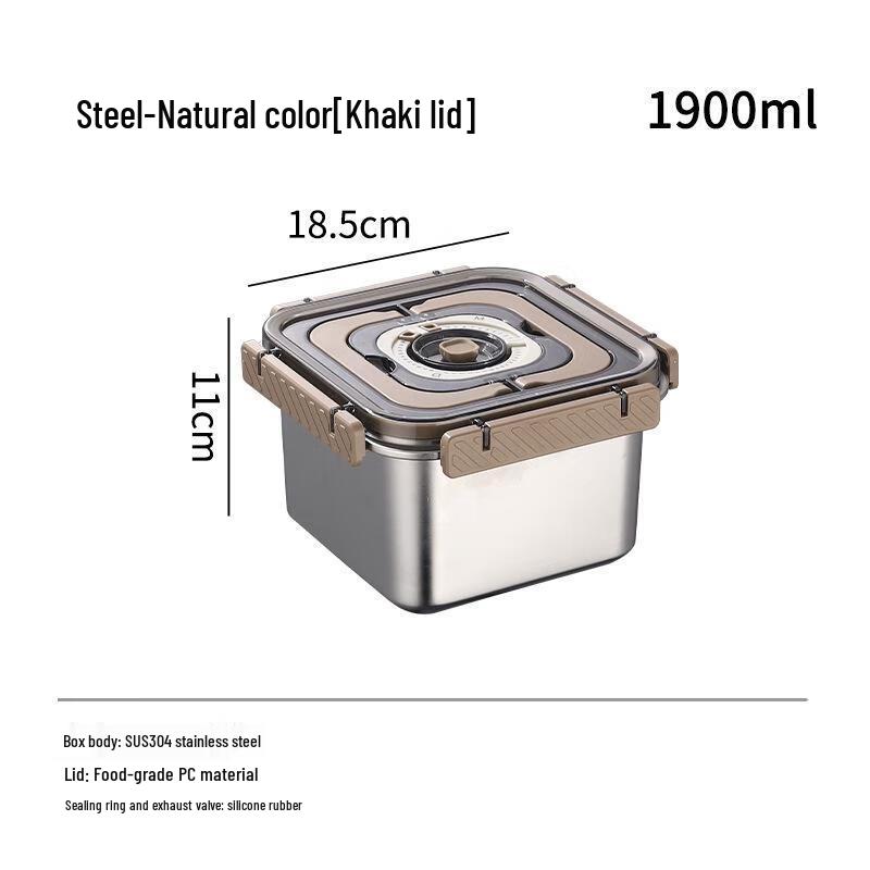 Stainless Steel Square Food Storage Container with Handle