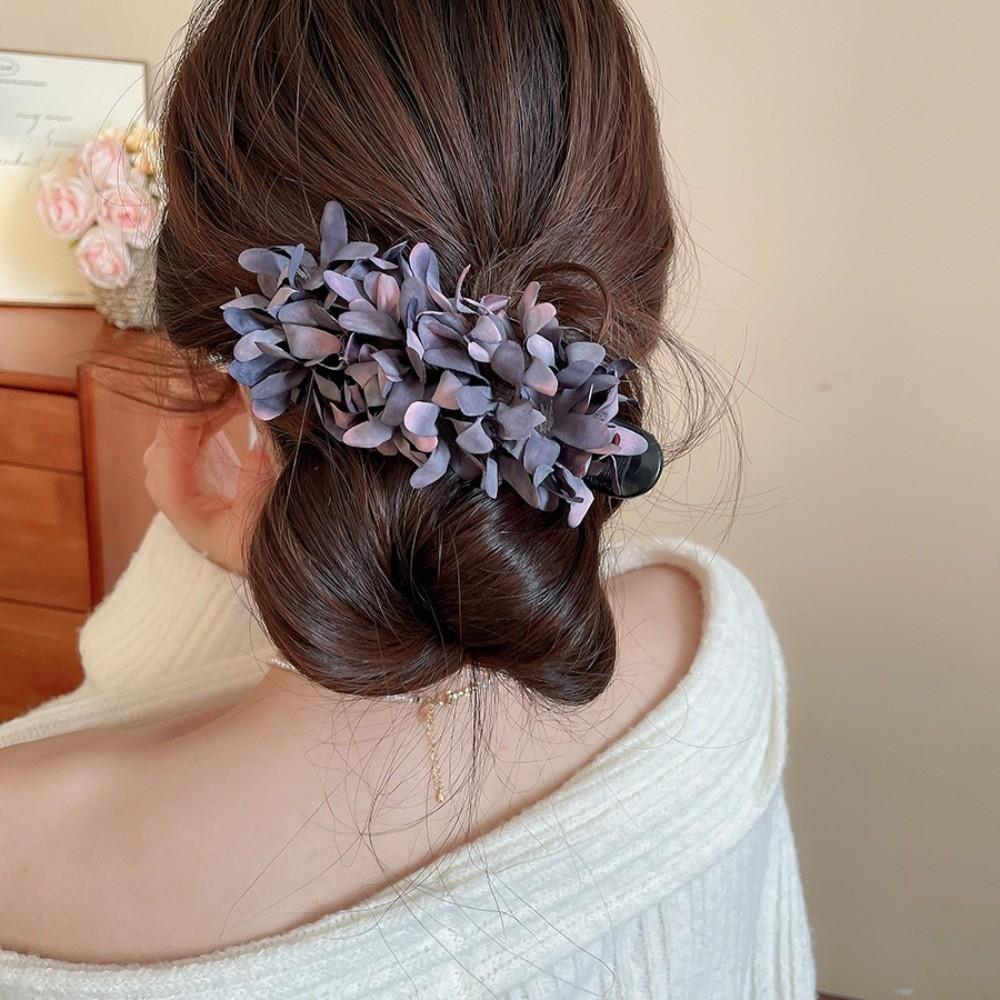 Colorful Flower Hairpin Cloth Ponytail Holder Elegant Hanfu Hair Clip  Summer Accessories