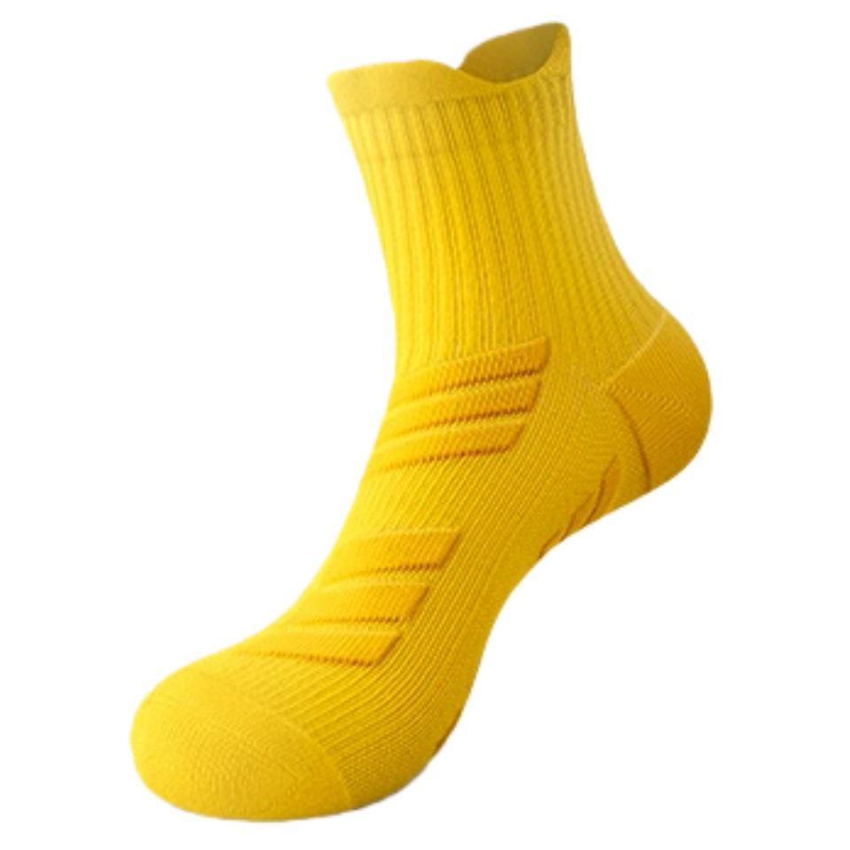 Men's Mid-Calf Running Socks - Thickened, Odor-Resistant, Autumn/Winter Style for Marathon and Basketball (Plus Size)