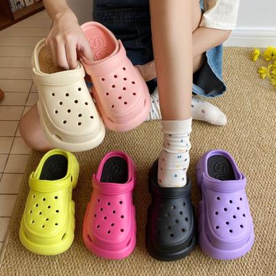 Simple High-End Hole Shoes Women's Super Thick Soles Heightened Sandals Beach Fashion & Versatile Soft-Soled Slippers