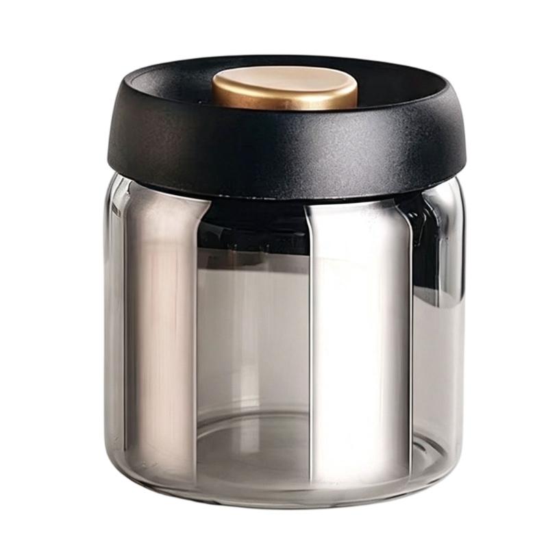 Glass Coffee Storage Jar with Sealed Lid and Broad Opening, Clear Countertop Holder for Daily Home Coffee Storage