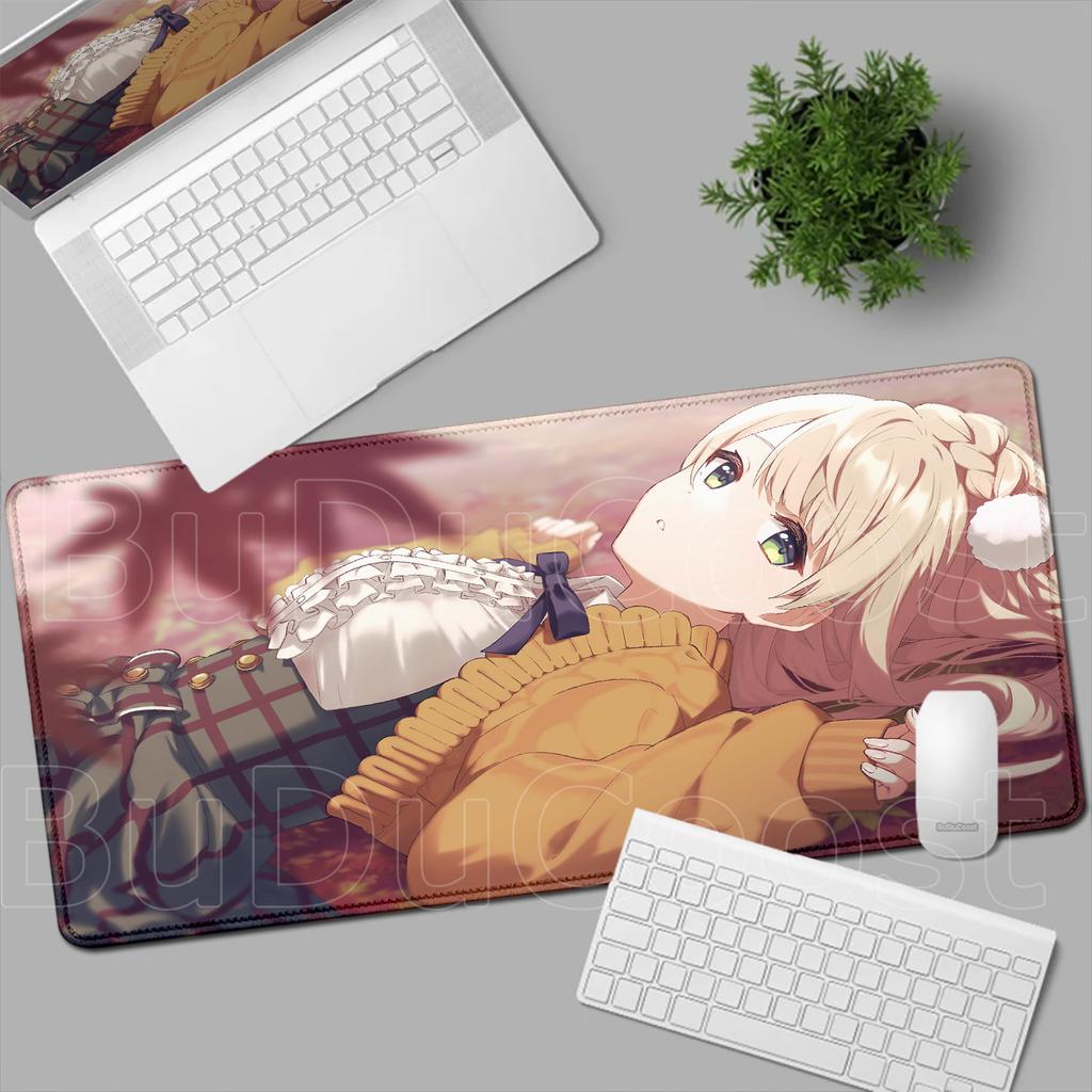 Popular Songs Shukusei Loli Kami Requiem Shigure Kawaii Girl Shigure Ui MousePad HD Non-Slip Rubber Speed Anti-fray Keyboard Mat