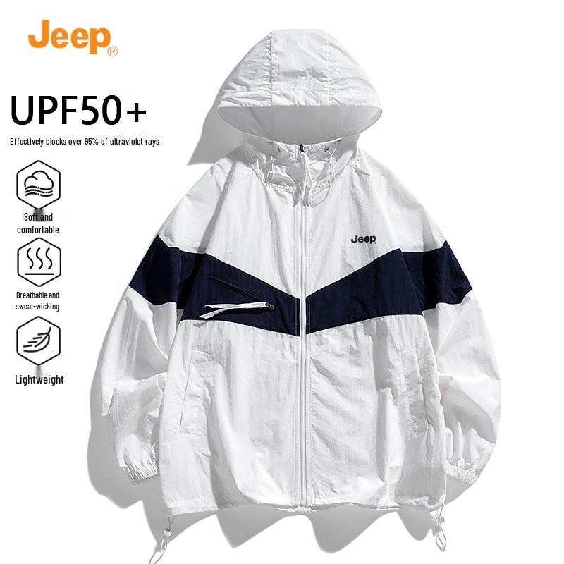 

Jeep Мужская легкая куртка с капюшоном из ледяного шелка с защитой от солнца UPF50+ L