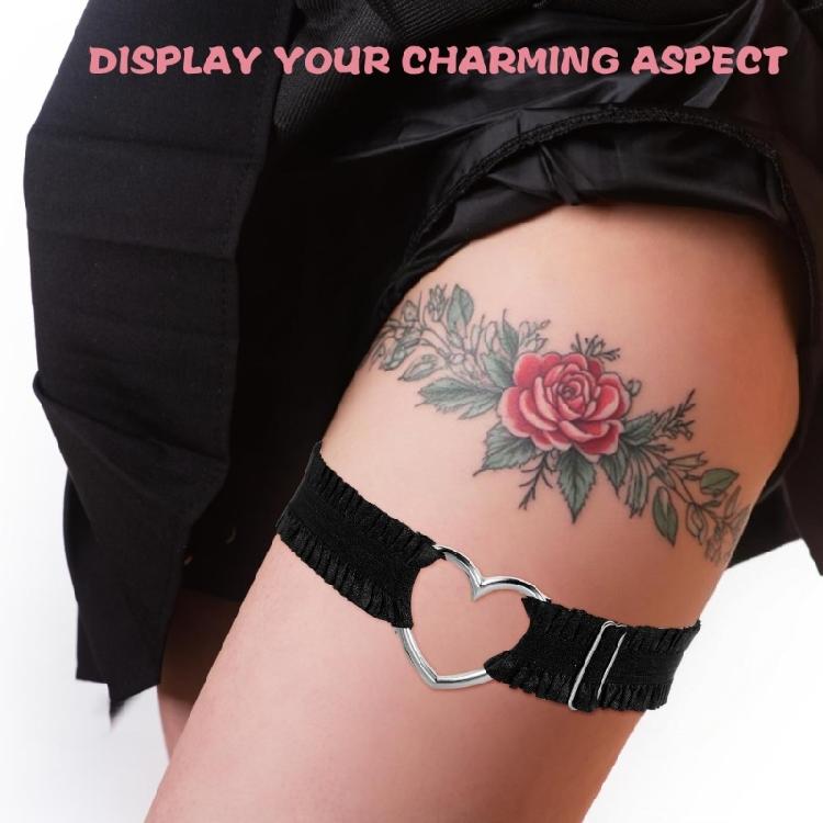 Unique Heart Lace Belt Ruched Leg Jewelry Perfect for Halloween and Stage Shows Music Festivals Photo Props