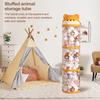 Home Plush Toy Storage Bucket Large Capacity Transparent Storage Tube with Wheels Children's Plush Toy Stuffed Storage 3/4-layer