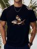 Lustiges Unisex-T-Shirt mit Grafik: Capybara reitet auf einem Hai