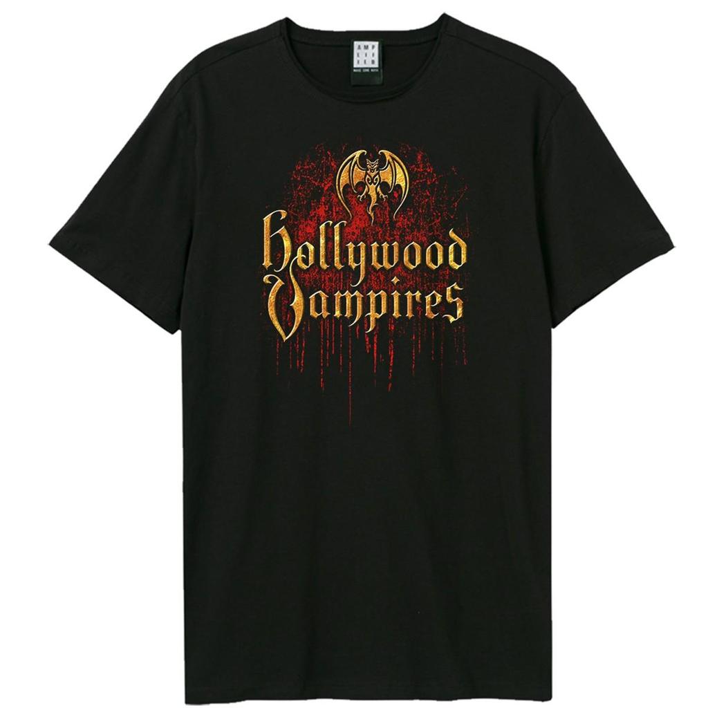 Amplified Unisex Adult Bad Blood Hollywood Vampires Logo T-Shirt