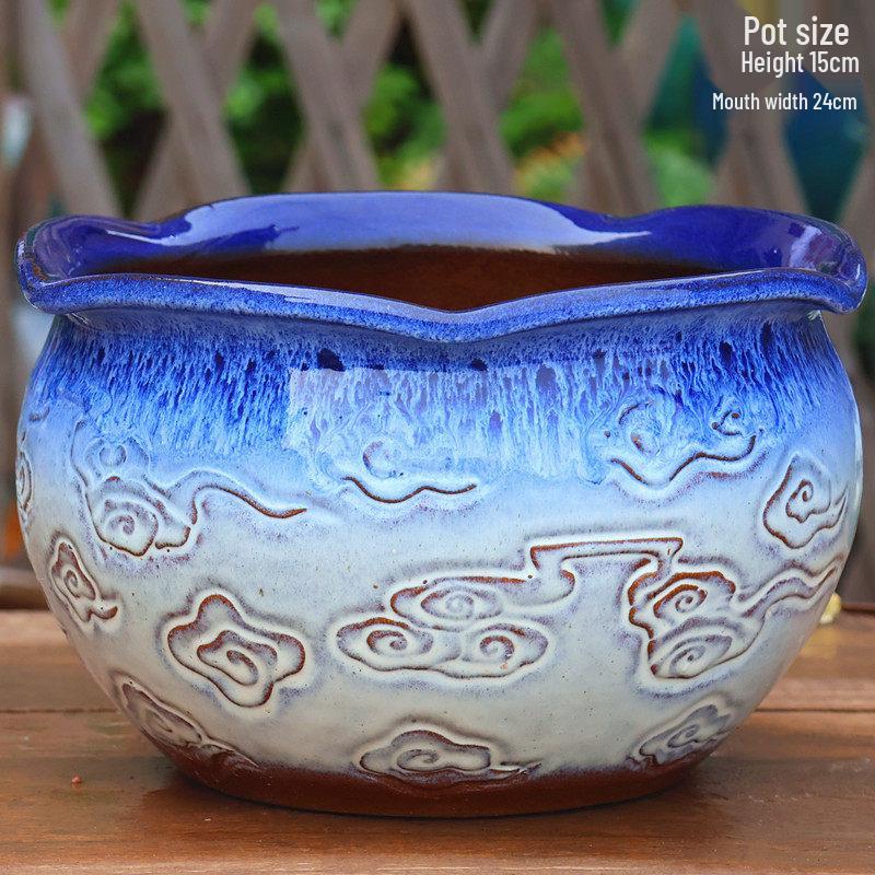 Extra Large Ceramic Bonsai Pot with Wide Caliber, Coarse Pottery for Succulents and Bougainvillea.