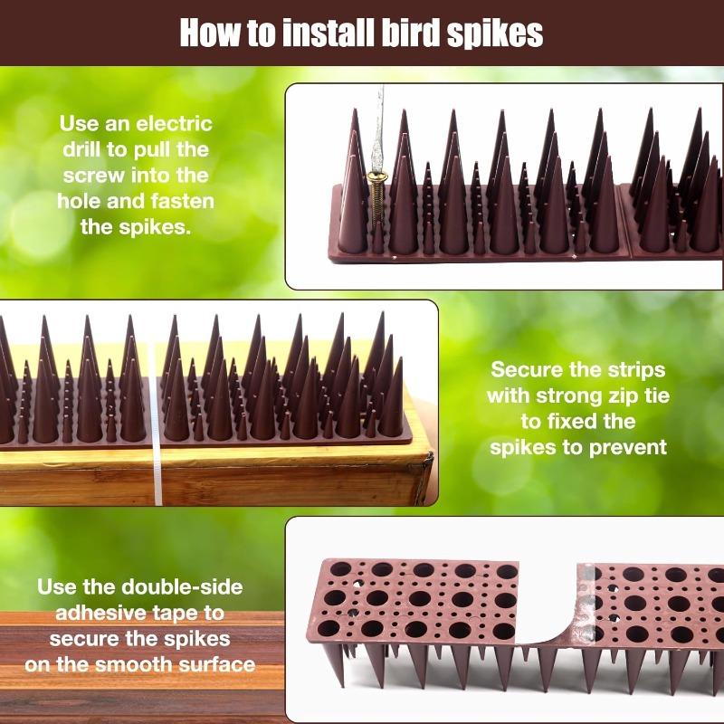 Plastic Bird Spikes Detachable Deterrent Burglar Pigeons Cat Repellent Spike Roof Fen Wall Outdoor Repeller Anti Climb Spikes