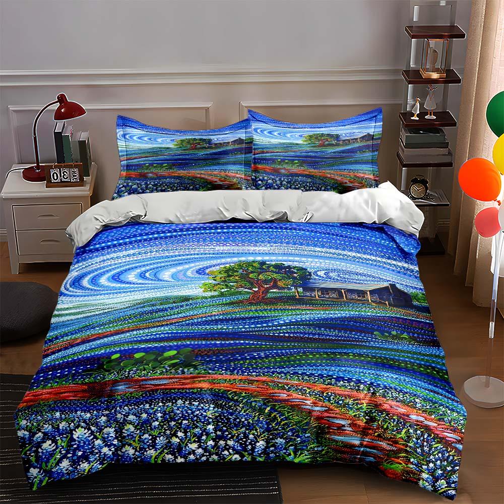 

Colorful landscape swirls. Bedding Duvet cover sets Duvet covers Pillowcases gifts (1 * Duvet Cover 2 * Pillowcases, without duvet insert) 135x200cm