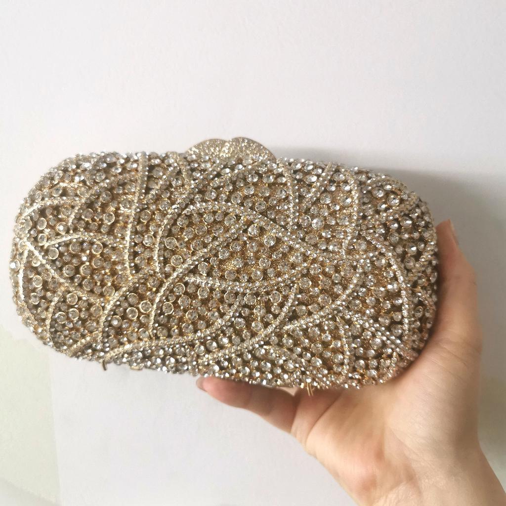 Rote Kristall Damen Abendtasche Geldbörsen WHTUOHENG Gestreifte Diamant Hochzeits-Handtaschen Luxuriöse Strass-Damen Party Dinner-Clutches