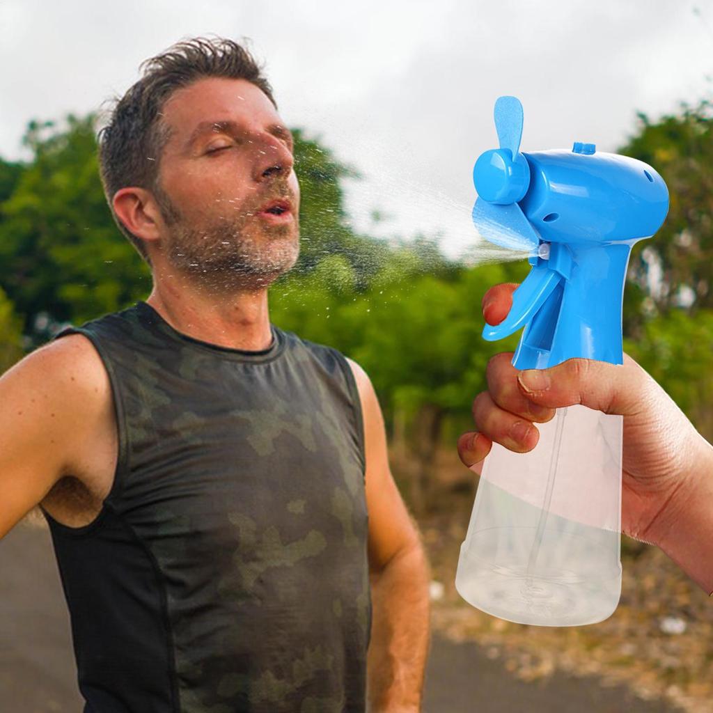 Handheld Fan with Water Spray Misting Fan Manual Misting Fan Battery Operated Fan Water Bottle Sprayer Summer