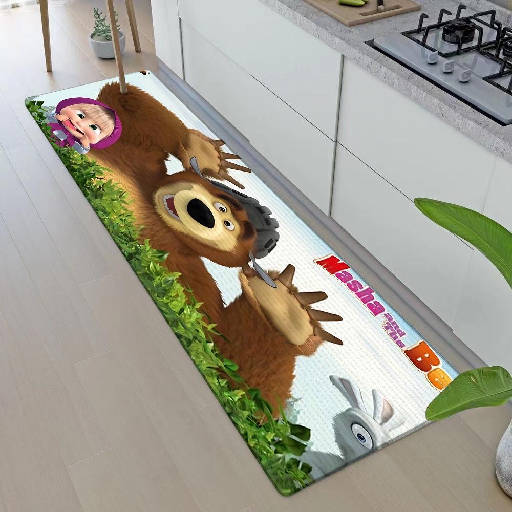 Entrance Front Door Doormat M-Masha And The B-Bears Non-slip Kitchen Rug Living Room Rugs Balcony Bathroom Foot Mat Floor Mats