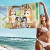 Cartoon B-Blueys Microfiber Blanket Quick Drying Beach Towels Oversized Printing Super Absorbent Pool Towel Blanket