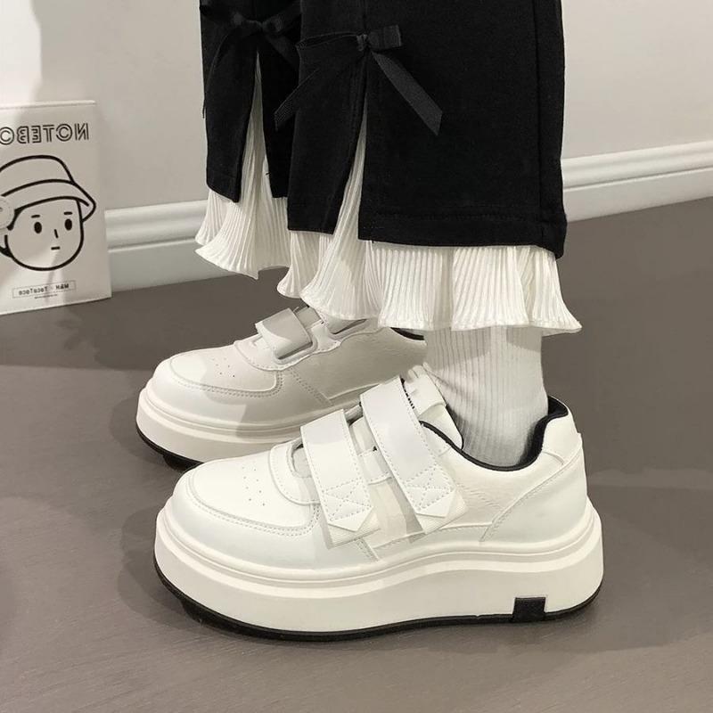 Thick-soled Velcro Board Shoes Women's Summer New Trendy and Versatile Student Sports and Leisure Little White Shoes