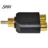 RCA Male To Double Female Socket AV Audio Video Signal Y Splitter Plug Adapter