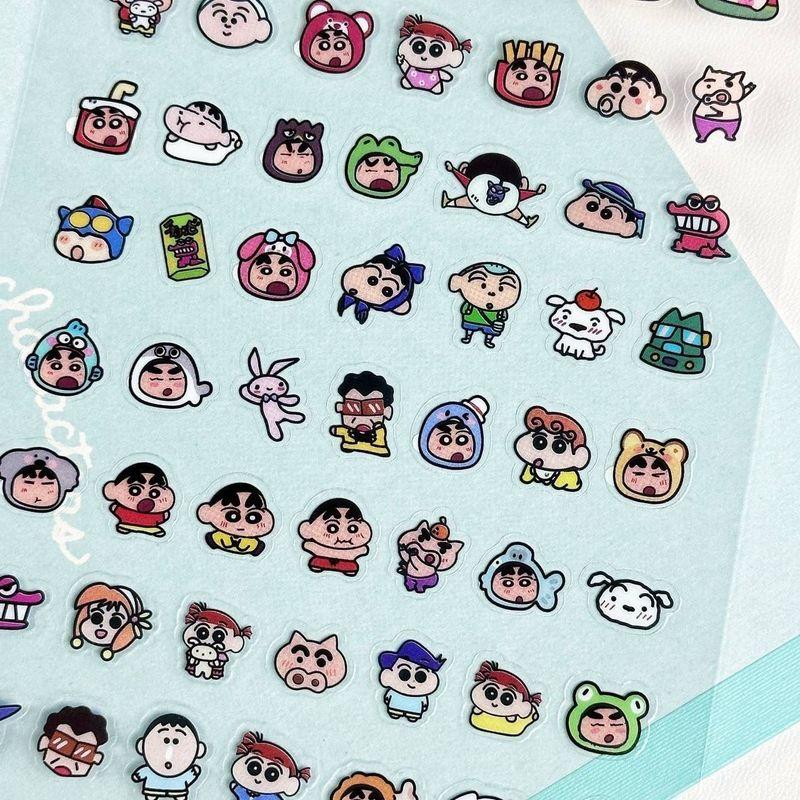 

Crayon Xiaoxin Japanese Cartoon Nail Stickers Cute Stickers Niche Style Laptop Phone Case Decorative Stickers Crayon Small New Cute Headgear Stickers 8