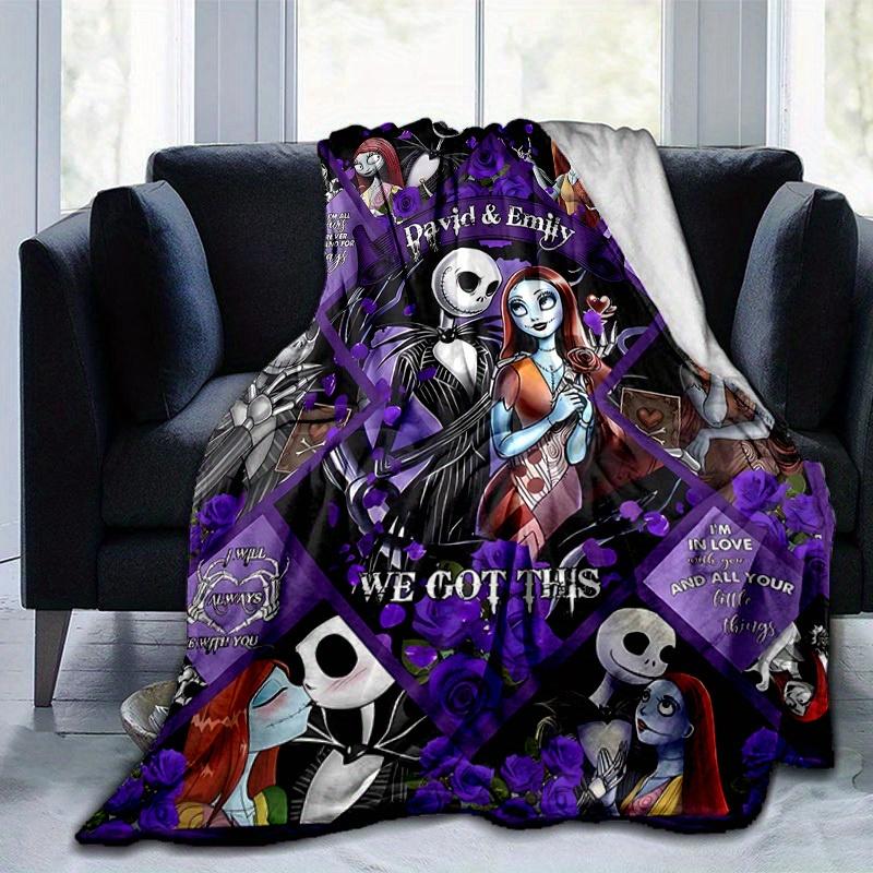 1pc, Cozy Nightmare Before Christmas Home Decor Blanket: Perfect Gift for Bedroom, Living Room, Travel, Camping, Car