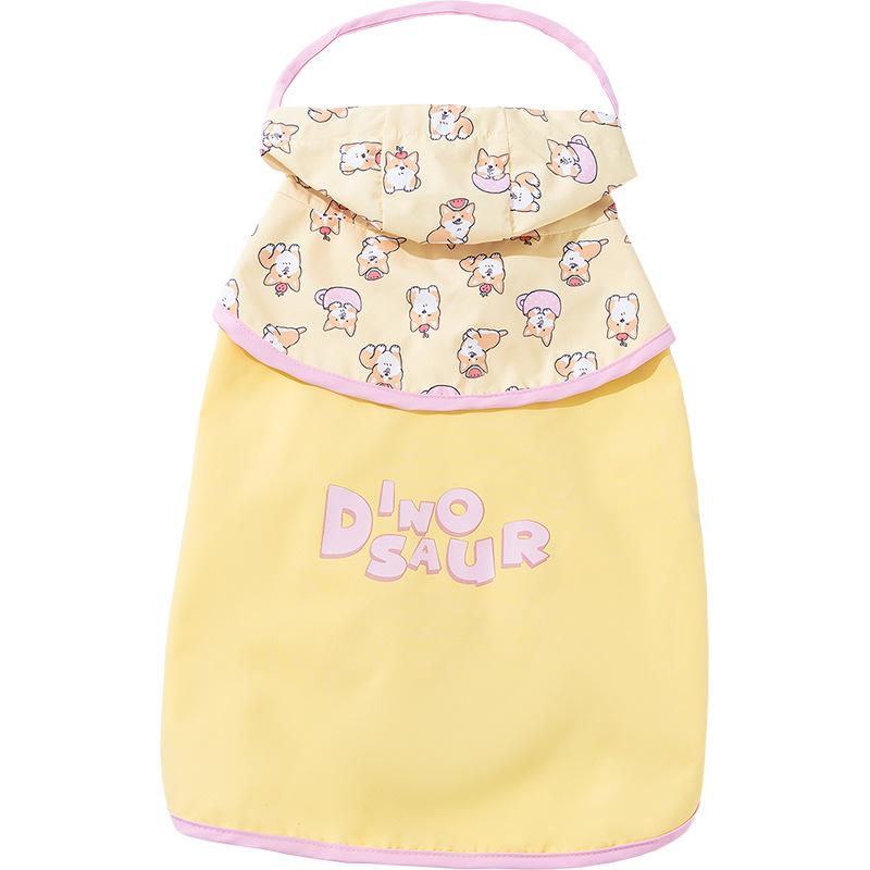 

Full print contrasting color belly protection corgi poncho medium and small dog dachshund dog two-legged clothes cape waterproof pet dog raincoat M (recommended weight 13-9 kg)