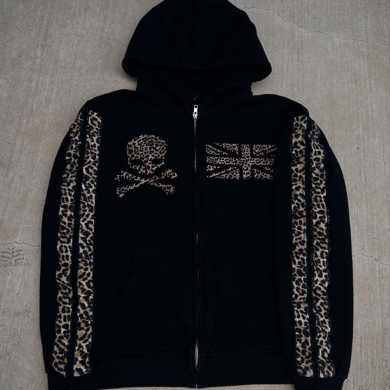 European and American Y2K retro trend personalized printed zipper hoodie