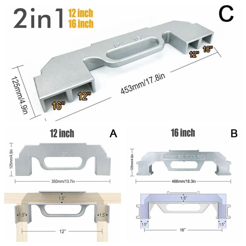 12-16 Inch Framing Spacing Positioning Jig Center Stud Layout Stud Frame Spacing Tool  Framing Tool