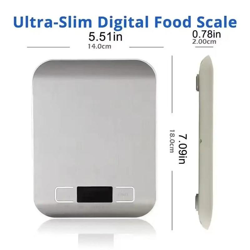 High Precision Digital Kitchen Scale 10kg x 1g - Electronic Food Weighing Scale for Baking, Cooking, Household with Tare