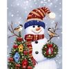 5D DIY Diamond Painting Snow Scene Diamond Embroidery Snowman Cross Stitch Full Round Drill Home Decor Manual Crafts Gift
