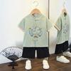 Completo Estivo da Ragazzo a Maniche Corte Stile Cinese per Bambini Hanbok Bello Completo Tang Cotone Lino Sezione Sottile di Abbigliamento Antico