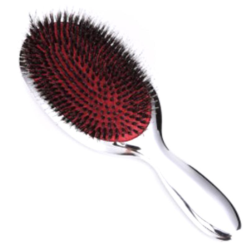 Luxury Gold And Silver Color Boar Bristle Paddle Hair Brush Oval Hair Brush