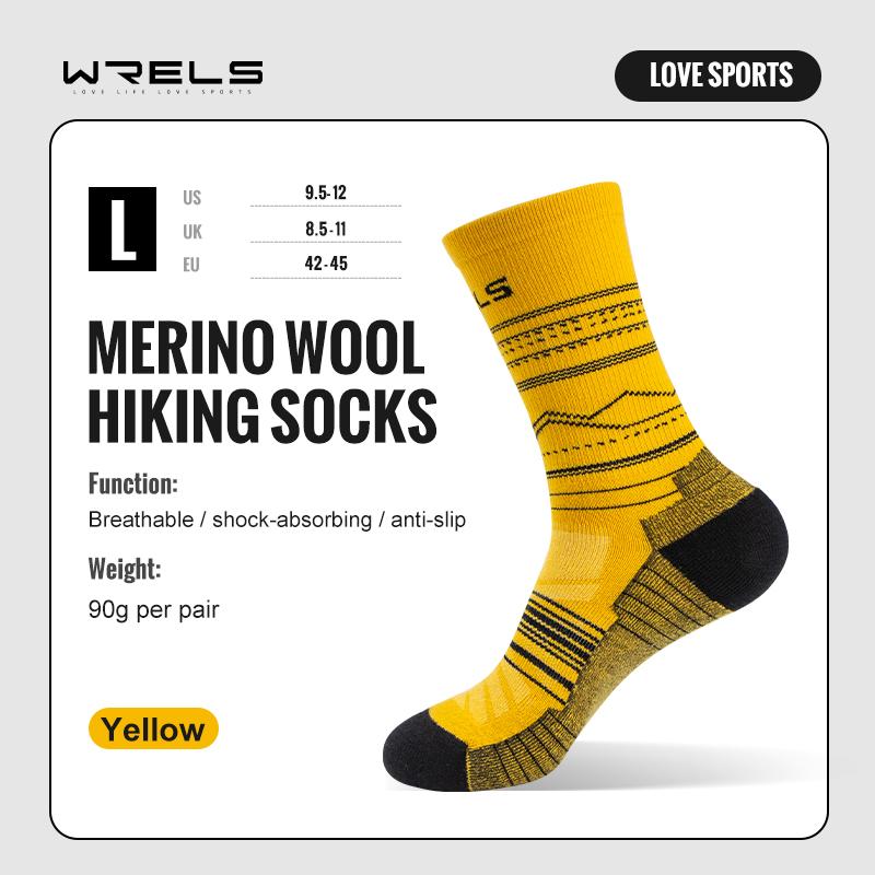 WRELS 1/2/3 Pairs Merino Wool Socks Thermal Warm Winter Thick Cushion Moisture Wicking Wool Hiking Socks Sports Socks 1 pair