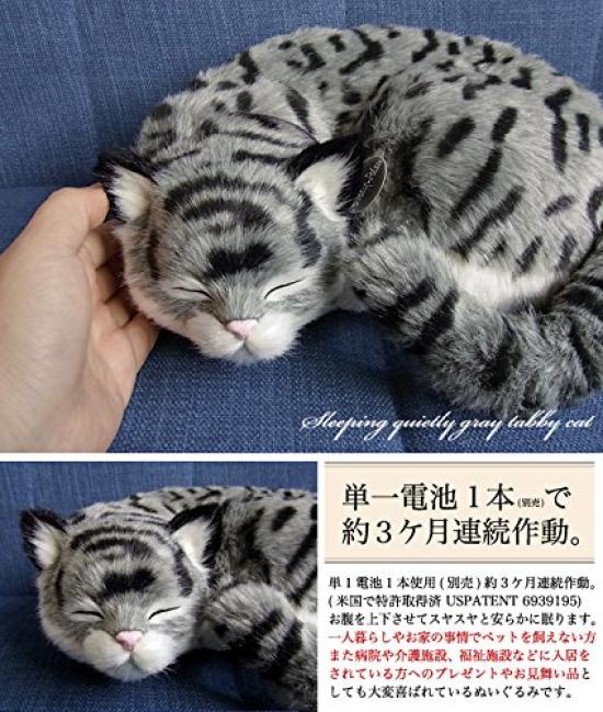 Ninian and Kino Perfect Pet (Large) Tabby Cat Plush Toy, Realistic and Lifelike, Perfect Gift for Celebrations, Animals, Soothing, Moving, Cute, Plush