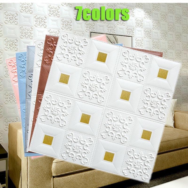 7 Color 3D Stereo Wall Stickers Self-adhesive Ceiling Bedroom TV Background Decorative Stickers