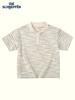 2026 Summer Kids' Striped Short Sleeve Henley Shirt - High Stretch, Wrinkle-Resistant, Loose Fit