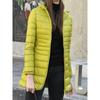 Female Long Warm Down Coat with Portable Storage Bag Women Light Down Jacket Ladies Overcoats Hip-Length High Street