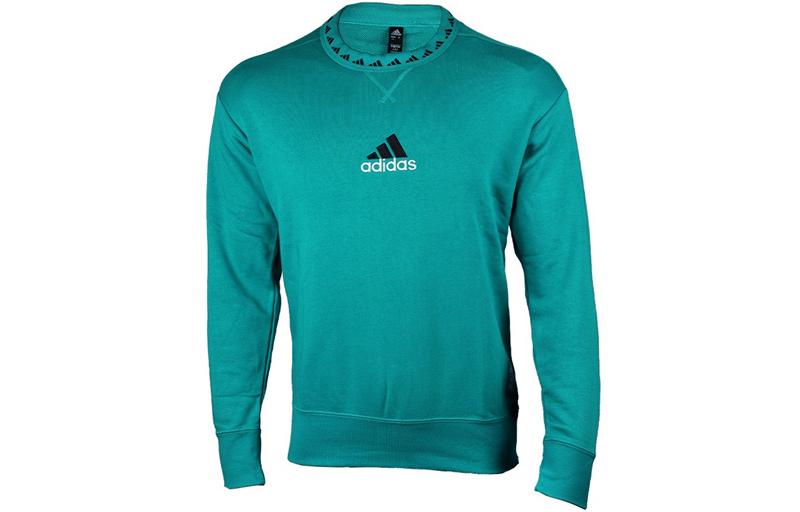 Adidas Sweatshirts Men s Green Crew Neck Moderate Regular GR4255 M