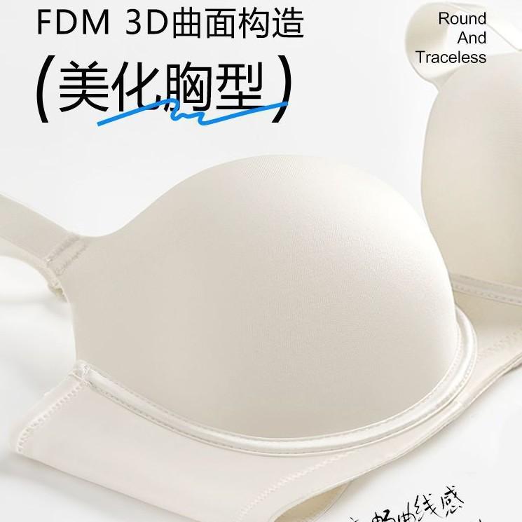 Large size seamless underwear, fat mm women's big breasts show size, sexy gathering, anti-sagging thin bra
