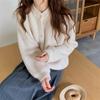 Lazy Wind Thick Needle Crew Neck Sweater Jacket Women's Autumn and Winter New Loose Thickened Soft Waxy Knitted Cardigan Top