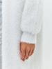 Damen Casual Nerzartiger Weißer Strickpullover Cardigan für Herbst & Winter
