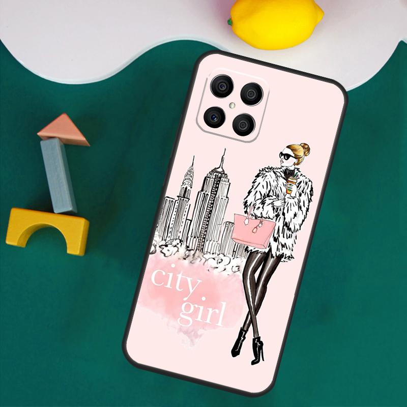 City Fashion Girl Hülle Für Honor 200 Lite 50 70 90 X9a X8a X8 X9 X8b X9c X9b Honor Magic 5 6 Pro 7 Lite Cover